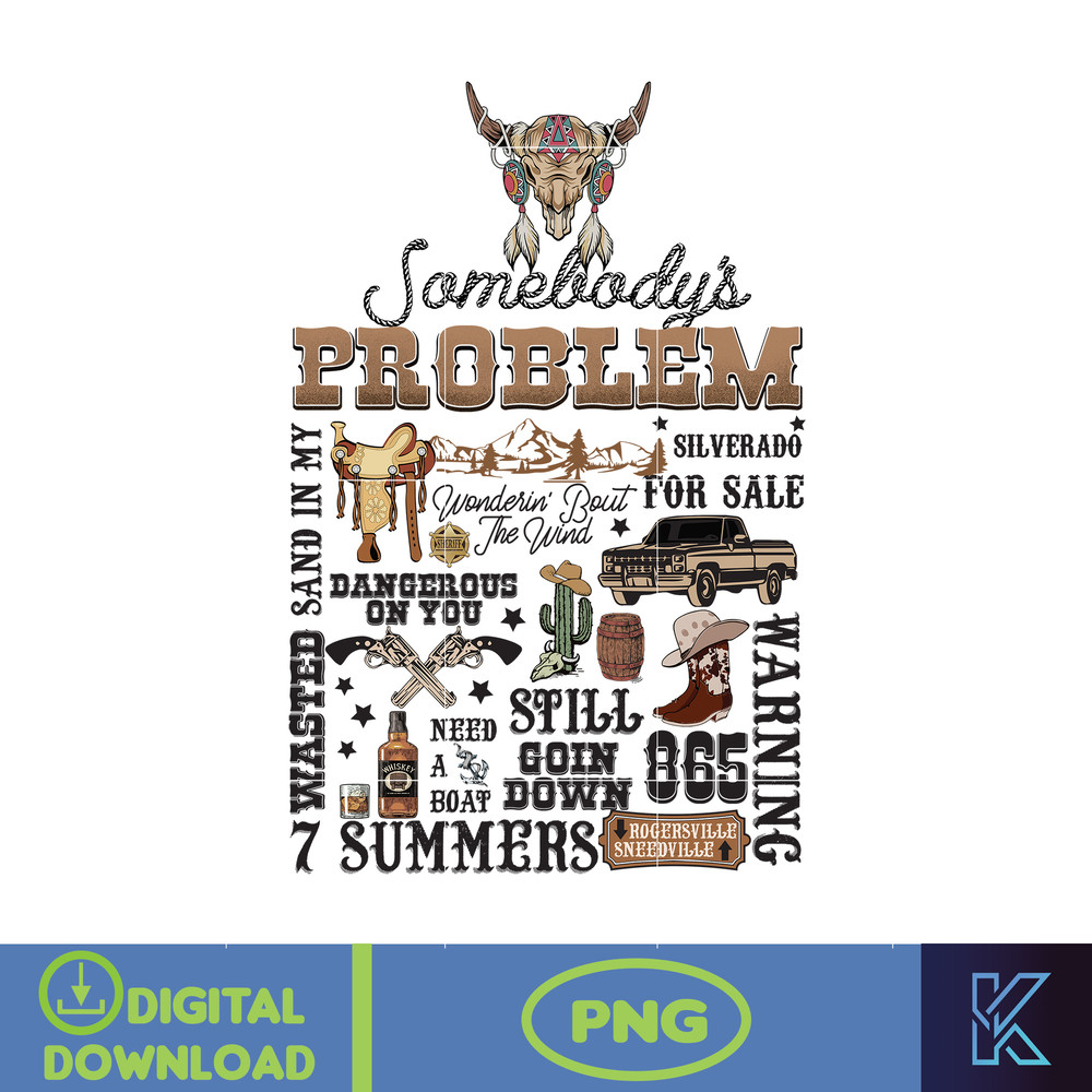 Country Western Png, Country Music Png, Retro Bull Skull Png, Wallen Bull Skull Png, Cowboy Design, Png Files High Quality (3).jpg