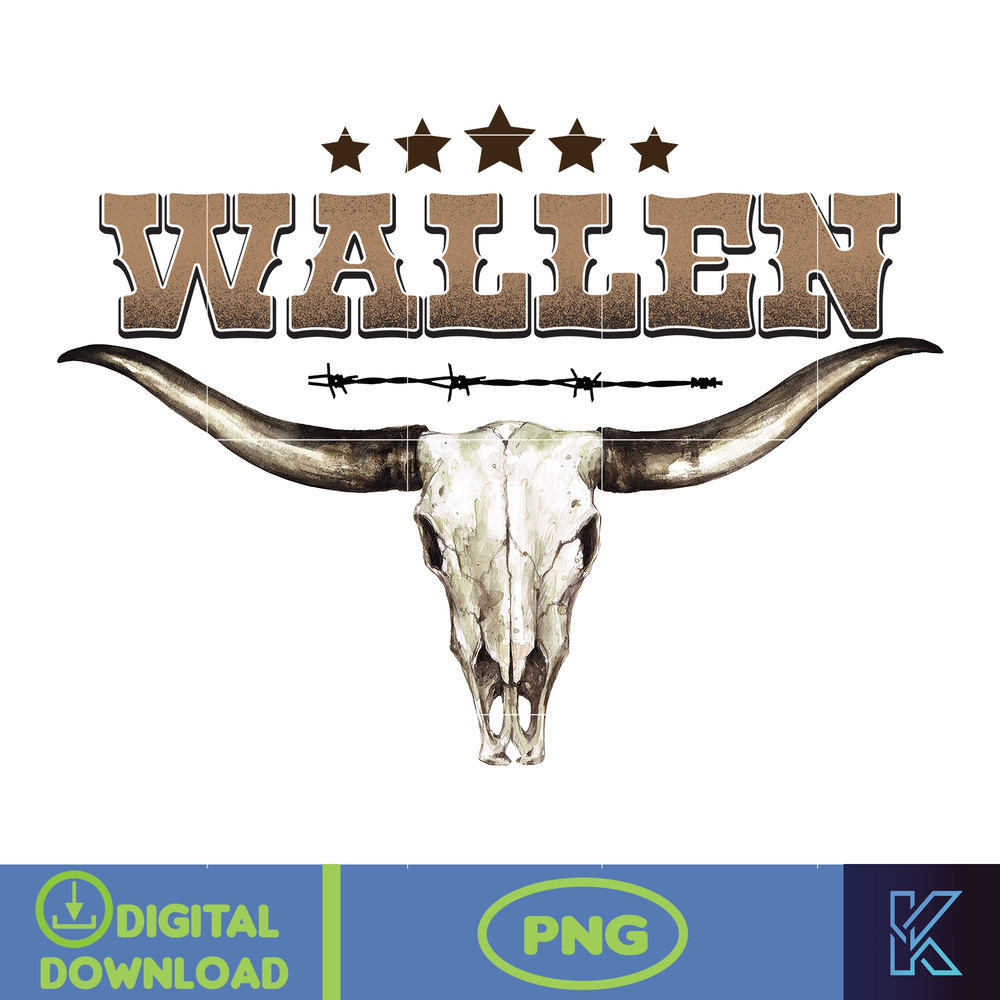 Country Western Png, Country Music Png, Retro Bull Skull Png, Wallen Bull Skull Png, Cowboy Design, Png Files High Quality (4).jpg