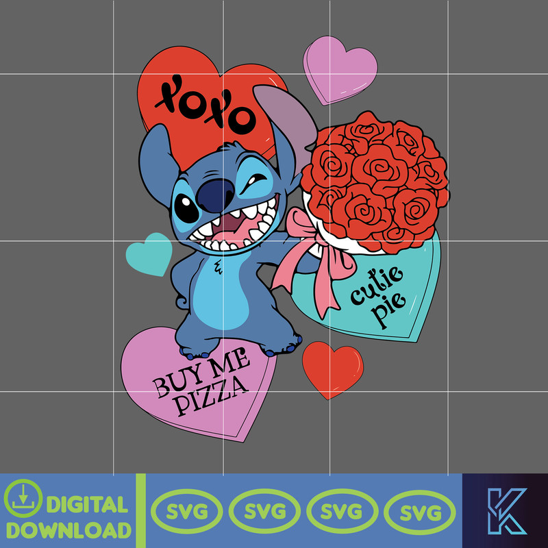 Stitch Valentine Svg, Valentine Character Svg, Valentine Movie Cartoon Svg, Happy Valentine Day Svg, Digital Download (13).jpg
