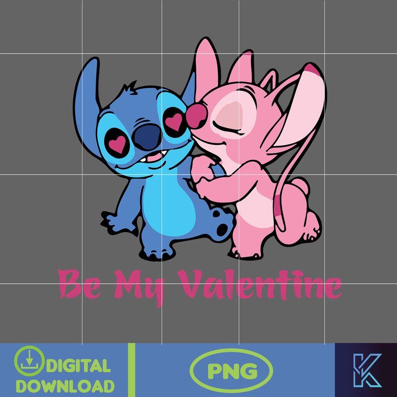 Stitcth Valentine Png, Stitch Png, Cartoon Png, Blue Alien, Valentine Png, Instant Download (13).jpg