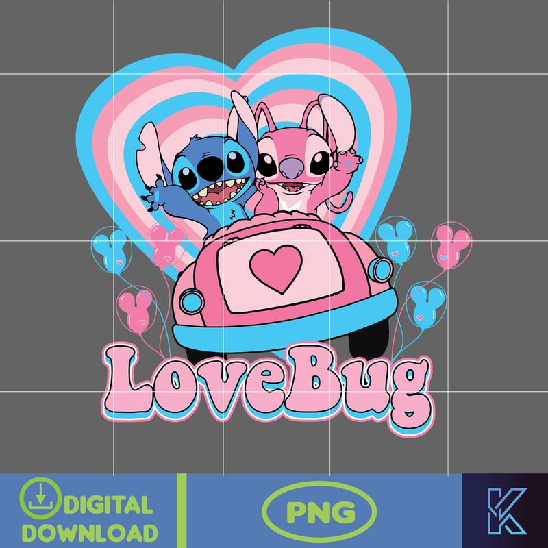 Stitcth Valentine Png, Stitch Png, Cartoon Png, Blue Alien, Valentine Png, Instant Download (20).jpg