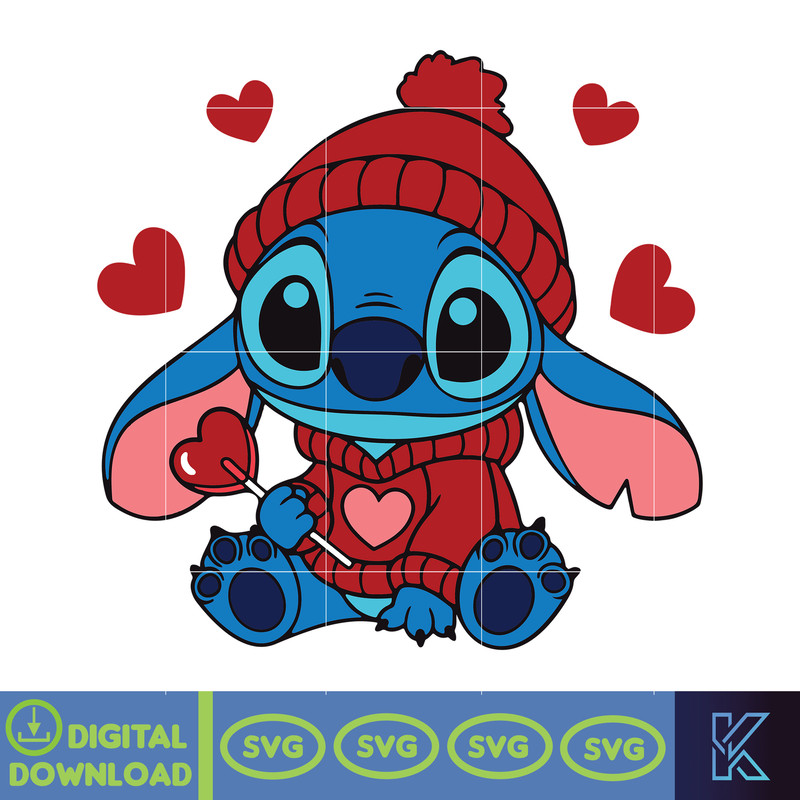 Stitch Valentine Candy Heart Svg, Love Svg, Valentine’s Day Svg, Cute Svg, Cricut, Silhouette Vector Cut File.jpg