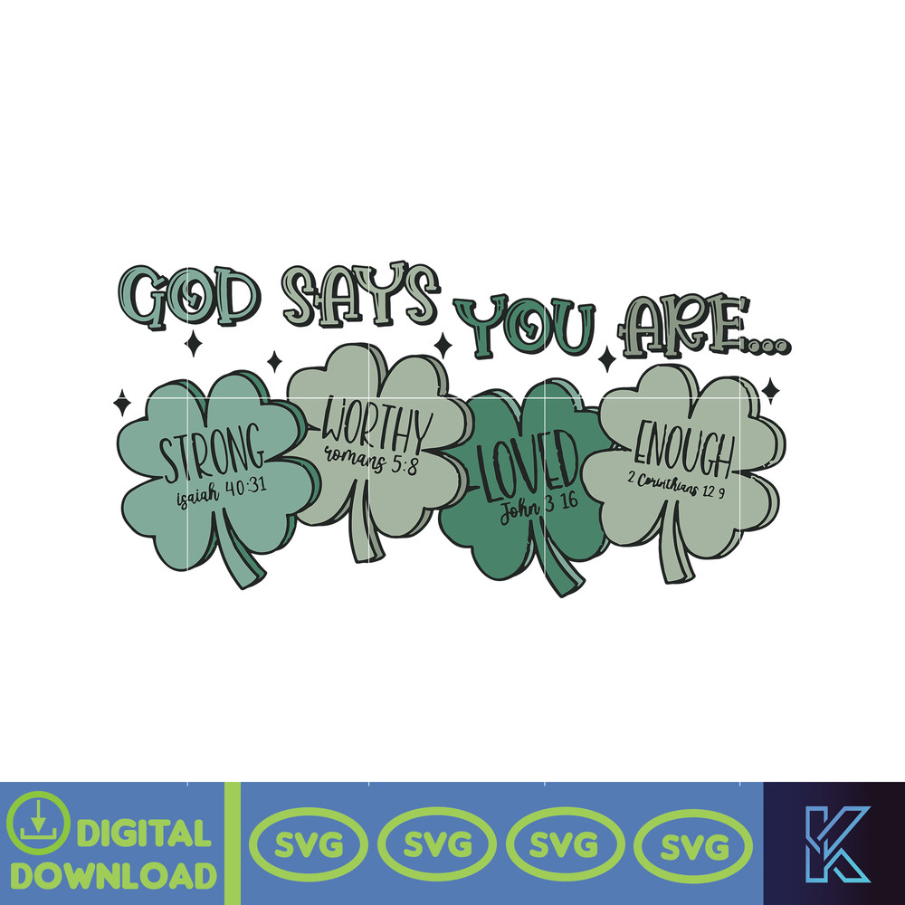 God Says I Am Patrick's Day Svg, Jesus Svg, God Svg, St Patrick's Day Svg, Clover Svg, Shamrock Svg, Sublimation Designs.jpg