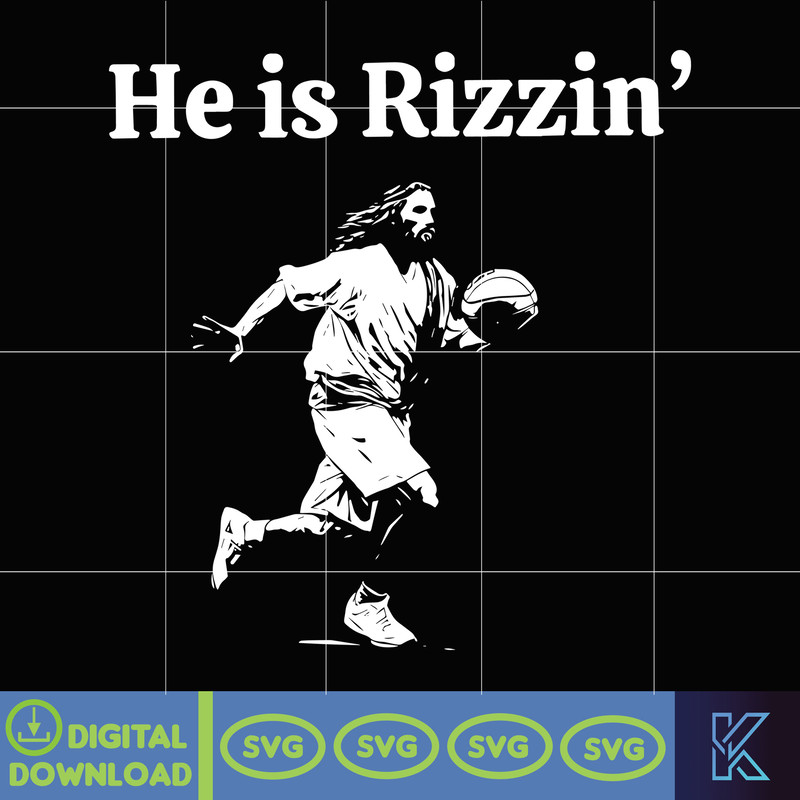 He is Risen Funny Easter Svg, Jesus Playing Basketball, Retro Y2K Christian Faith Religious Svg, Weirdcore Clothing That Go Hard Svg.jpg