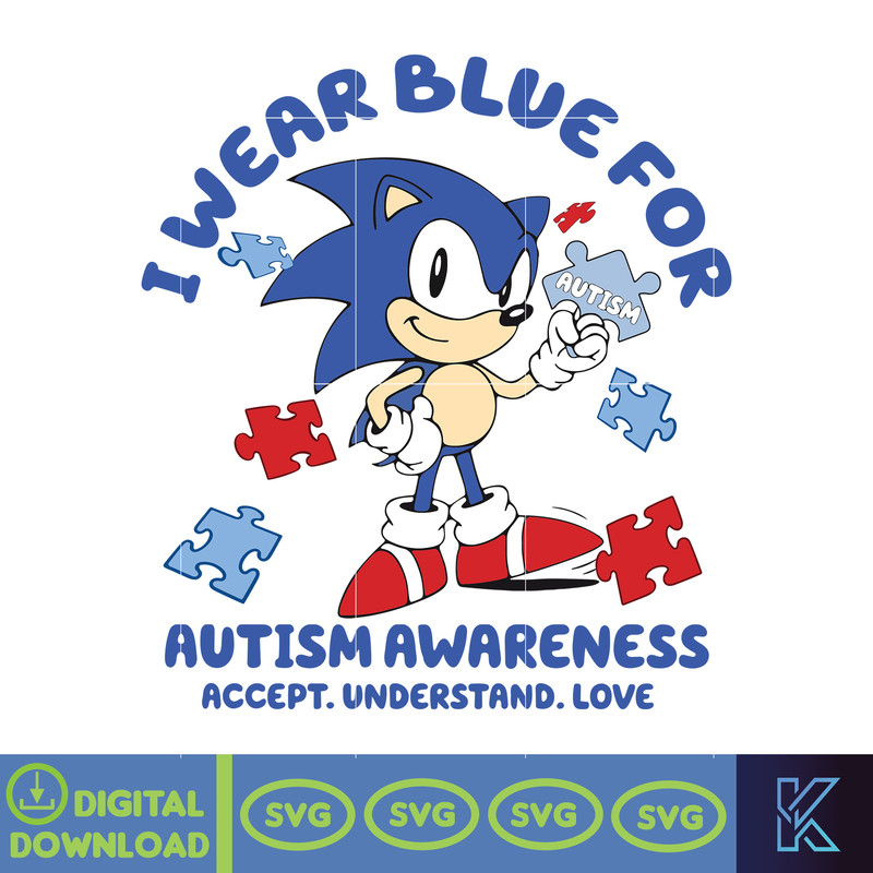 Autism Cartoon Svg, I Wear Blue For Autism Awareness Svg, Awareness Svg, Be Kind Svg, Puzzle Svg, Autism Kid , Game Svg, Instant Download.jpg