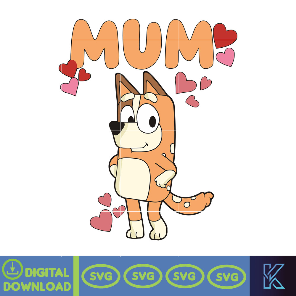 Bluey Mum Svg, Bluey Family Svg, Retro Chilli Heeler Svg, Mum Bluey Birthday Party Svg, Instant Download.jpg