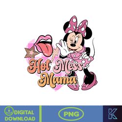 Hot Mess Mama Png, Mouse Mama Png, Mickey Mom Club Png, Retro Cartoon Movie Mama Png, Instant Download