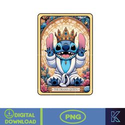 The Drama Queen Funny Tarot Card Png, Gift For Mother Sublimation Design, The Cat Lady Cartoon Png, Instant Download