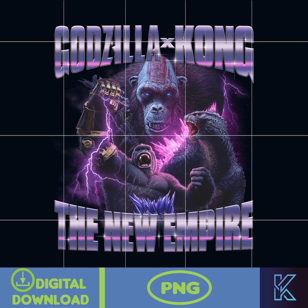 Godzilla X Kong The New Empire 2024 Png, Godzilla X Kong Png, Godzilla Movie 2024 Png, Godzilla Movie Png, Instant Download.jpg