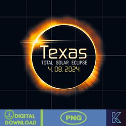 2024 Solar Eclipse Texas USA Totality Png, Total Solar Eclipse April 8th 2024 Png, Total Solar Eclipse 2024 Png