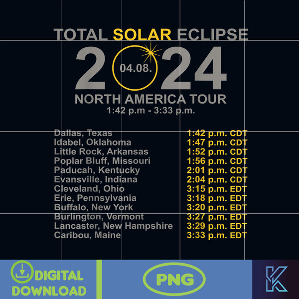 2024 Total Solar Eclipse April 8 Path Of The Eclipse Png, Total Solar Eclipse 2024 Png, Solar Eclipse Png, Instant Download.jpg