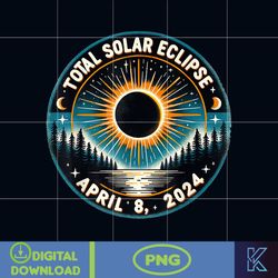Solar Eclipse Shirt Astronomy Vintage 2024 Solar Eclipse Png, Total Solar Eclipse 2024 Png, Solar Eclipse Png