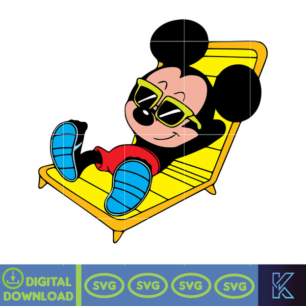 Mickey Relaxing Png, Mickey Summer Svg, Summer Svg, Summer Time Svg, Mickey Friends Svg, Mickey Donald Summer Svg, Instant Download.jpg