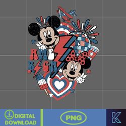 Mickey & Minnie America 4th of July Png, Mickey Sublimation, Fourth of July Sublimation, 4th Of July Png, America Png