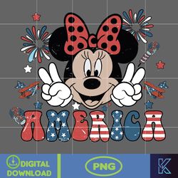 Minnie America 4th of July Png, Mickey Sublimation, Fourth of July Sublimation, 4th Of July Png, America Png