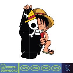 Monkey D Luffy Flag One Piece Men's Svg, One Piece Svg, Anime Cutfile, Anime Clipart, Anime Print, Anime Cricut