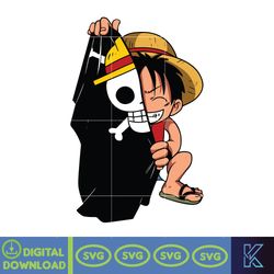 monkey d luffy flag one piece men's svg, one piece svg, anime cutfile, anime clipart, anime print, anime cricut