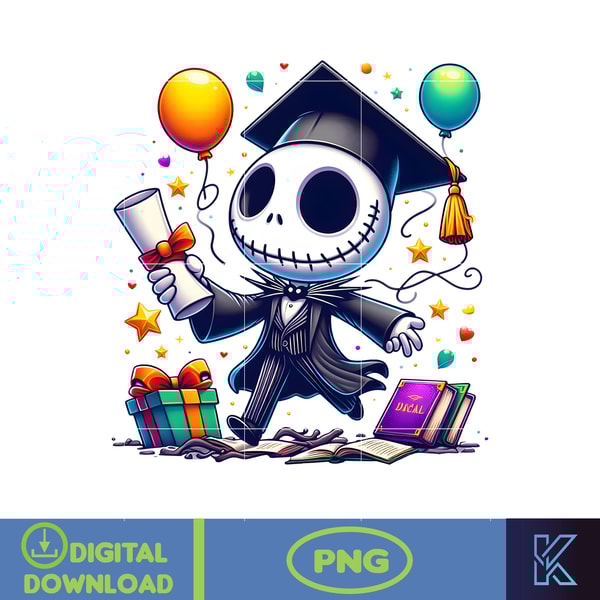 Cartoon Jack Skellington Graduation 2024 Png, Cartoon Gradua - Inspire ...
