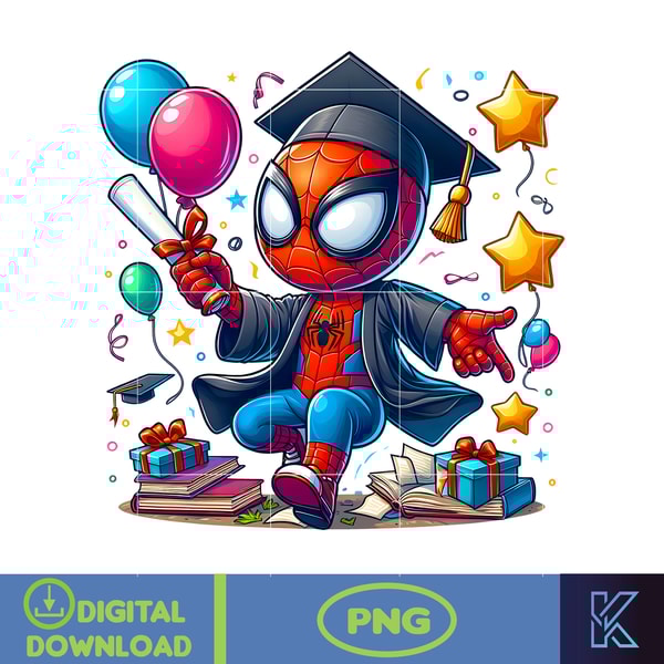 Cartoon Spider Man Graduation 2024 Png, Cartoon Graduate Png - Inspire ...