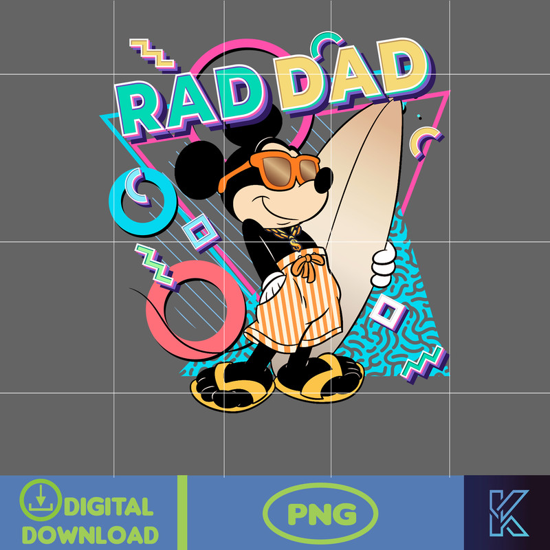 Mickey Rad Dad Png, Designs Cartoon Rad Dad Png, Father's Day Png Sublimation, Cartoon Dad Png, Clipart, Instant Download.jpg