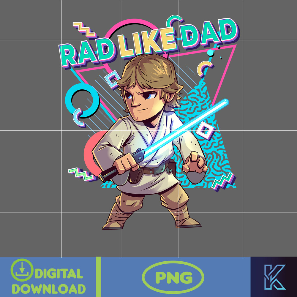 Rad Like Dad Luke Skywalker Png, Designs Cartoon Rad Dad Png, Father's Day Png Sublimation, Cartoon Dad Png, Clipart, Instant Download.jpg