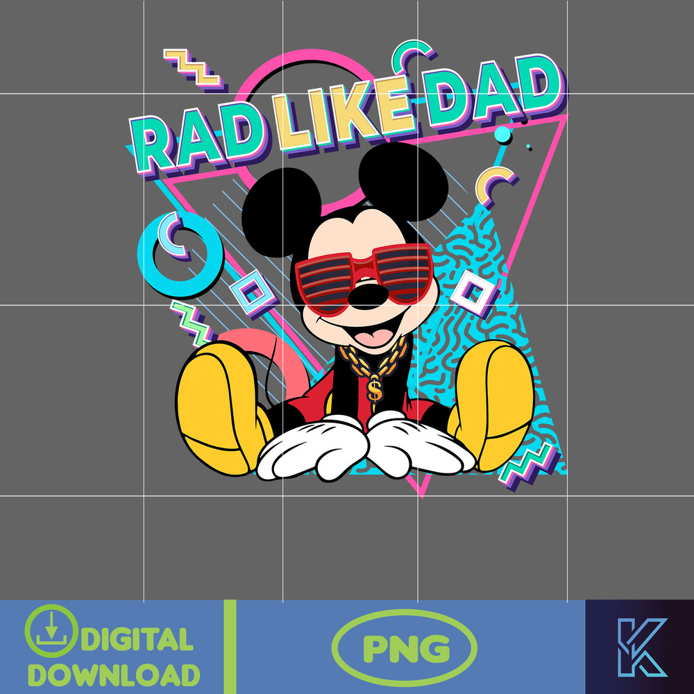 Rad Like Dad Mouse Png, Designs Cartoon Rad Dad Png, Father's Day Png Sublimation, Cartoon Dad Png, Clipart, Instant Download.jpg