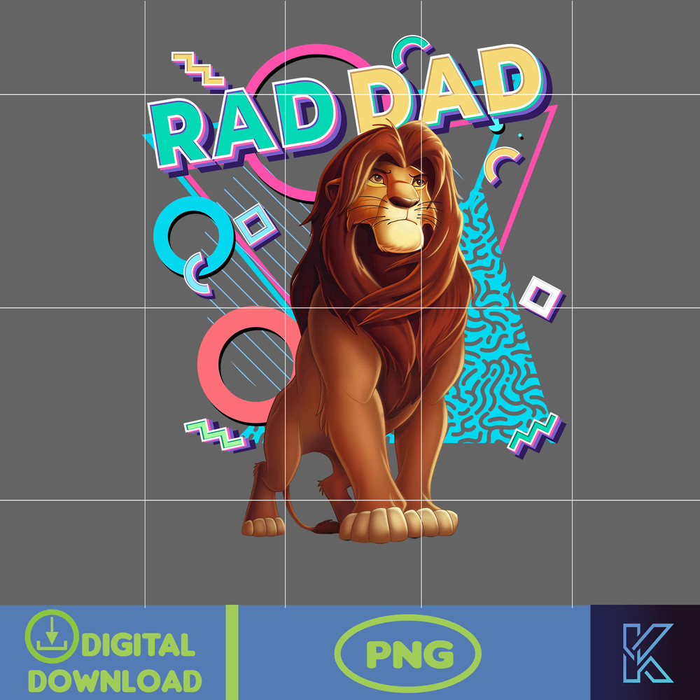 Simba Rad Dad Png, Designs Cartoon Rad Dad Png, Father's Day Png Sublimation, Cartoon Dad Png, Clipart, Instant Download.jpg