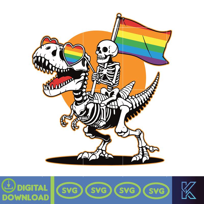 Skeleton Riding Dinosaur LGBTQ Svg, Gay Skeleton Svg, Skeleton Pride Svg, Dinosaur Pride Svg, Queer Pride, LGBTQ Flag, Rainbow Gay.jpg