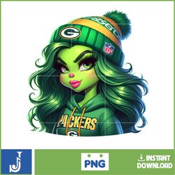 Girl Grinch Football PNG, American Football PNG, Football Mascot Png,Team Football High Quality Png, Football Shirt (16)