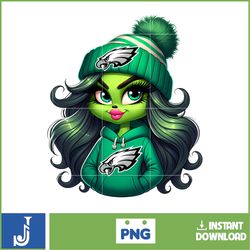 Girl Grinch Football PNG, American Football PNG, Football Mascot Png,Team Football High Quality Png, Football Shirt (19)