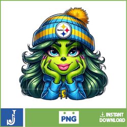 Girl Grinch Football PNG, American Football PNG, Football Mascot Png,Team Football High Quality Png, Football Shirt (26)