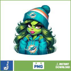 Girl Grinch Football PNG, American Football PNG, Football Mascot Png,Team Football High Quality Png, Football Shirt (8)