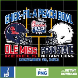 Penn State Nittany Lions Peach Bowl 2023 Football Png, Instant Download (2)