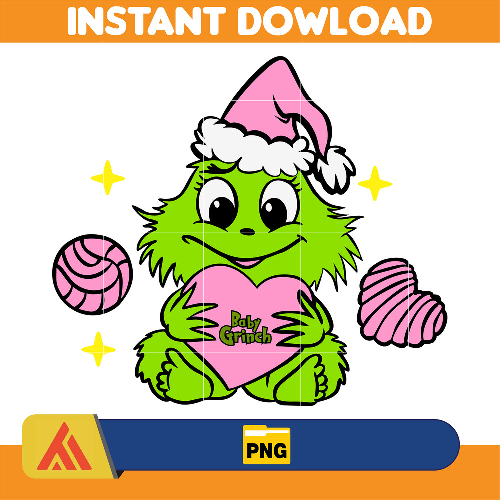 cute baby Grinchy Png, UNIQUE Designs, Grinchy baby Png, Grinch Christmas Png, Files for Cricut & Silhouette Digital File (17).jpg