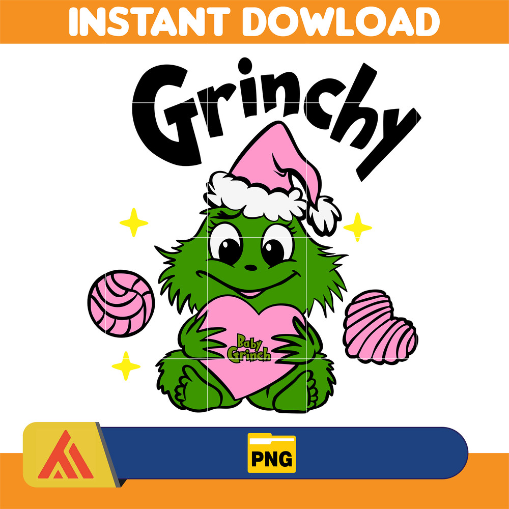 cute baby Grinchy Png, UNIQUE Designs, Grinchy baby Png, Grinch Christmas Png, Files for Cricut & Silhouette Digital File (8).jpg