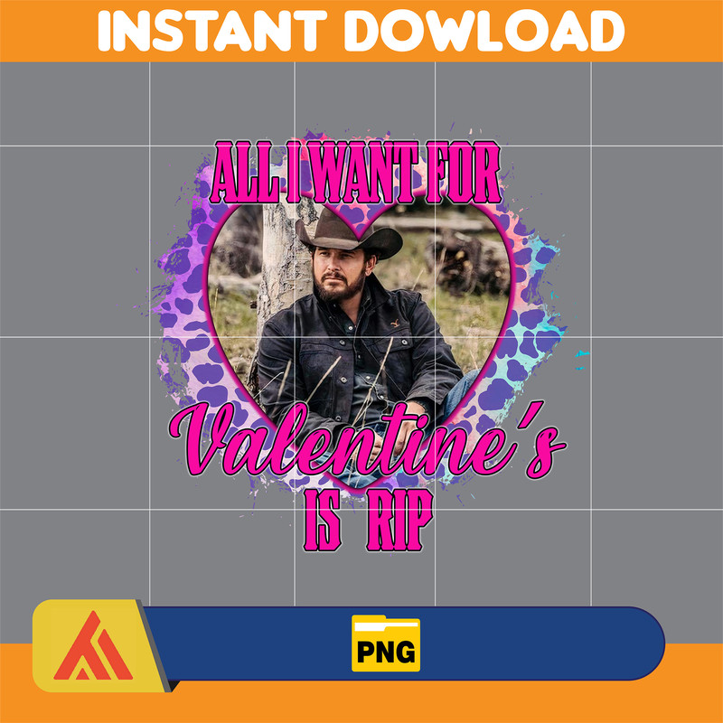 Yellowstone Valentines Sublimation Design, Western Valentine Png, Valentine's Day Png, Instant Dowload (6).jpg