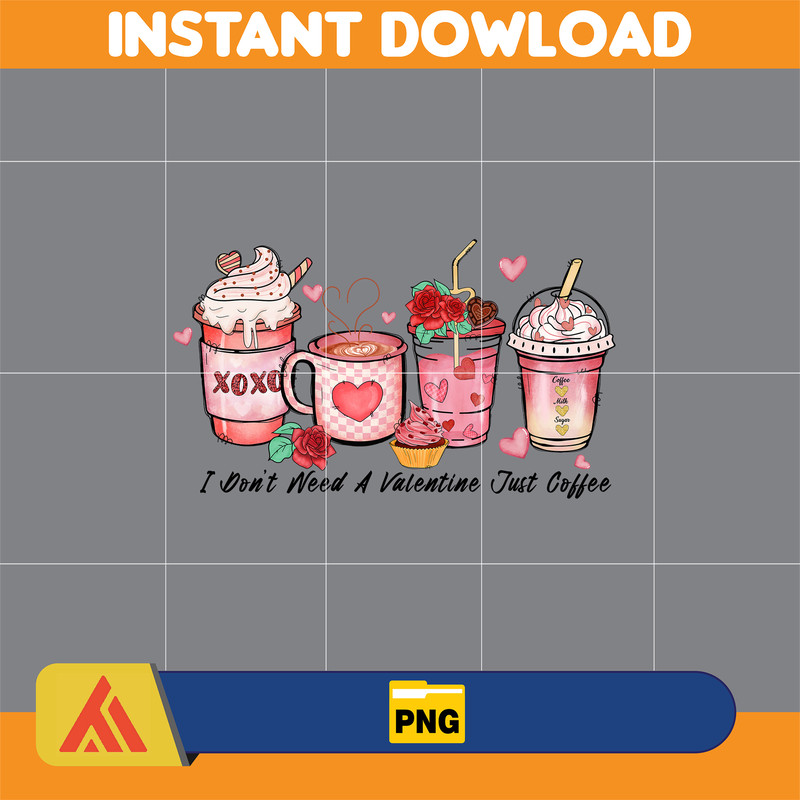 Valentine Coffee Png, Valentine Coffee Png, Valentine Drinks Png, Latte Drink Png, XOXO Png, Coffee Lover, Valentine Sublimation (1).jpg