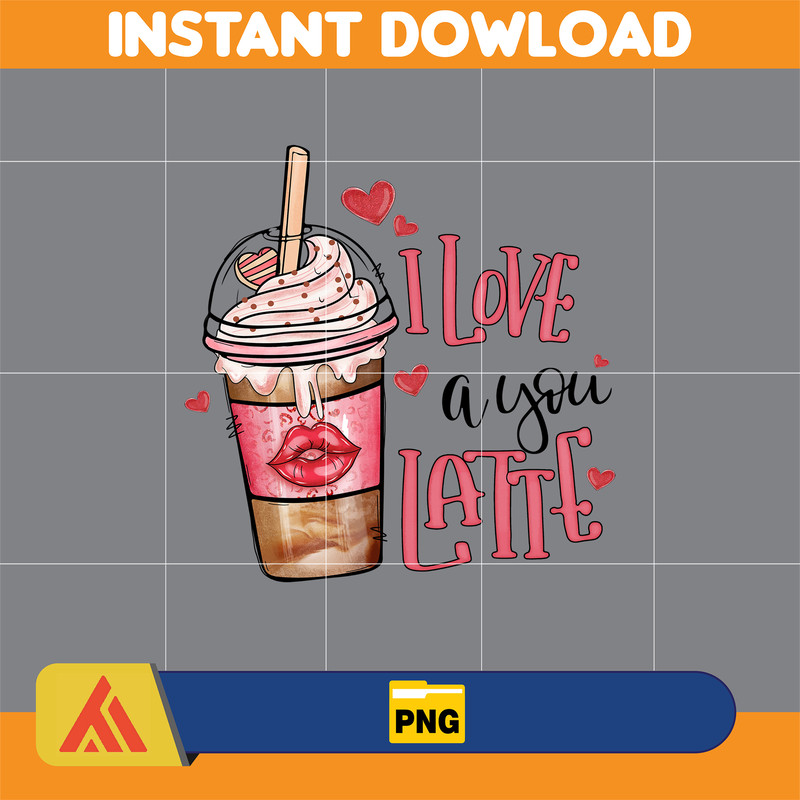 Valentine Coffee Png, Valentine Coffee Png, Valentine Drinks Png, Latte Drink Png, XOXO Png, Coffee Lover, Valentine Sublimation (18).jpg