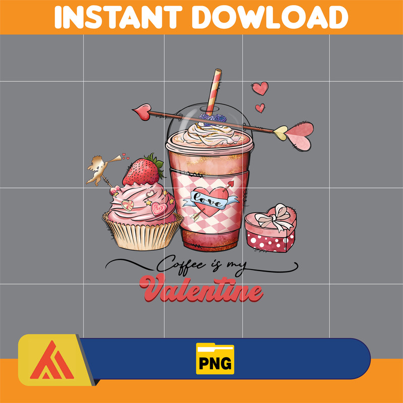 Valentine Coffee Png, Valentine Coffee Png, Valentine Drinks Png, Latte Drink Png, XOXO Png, Coffee Lover, Valentine Sublimation (2).jpg