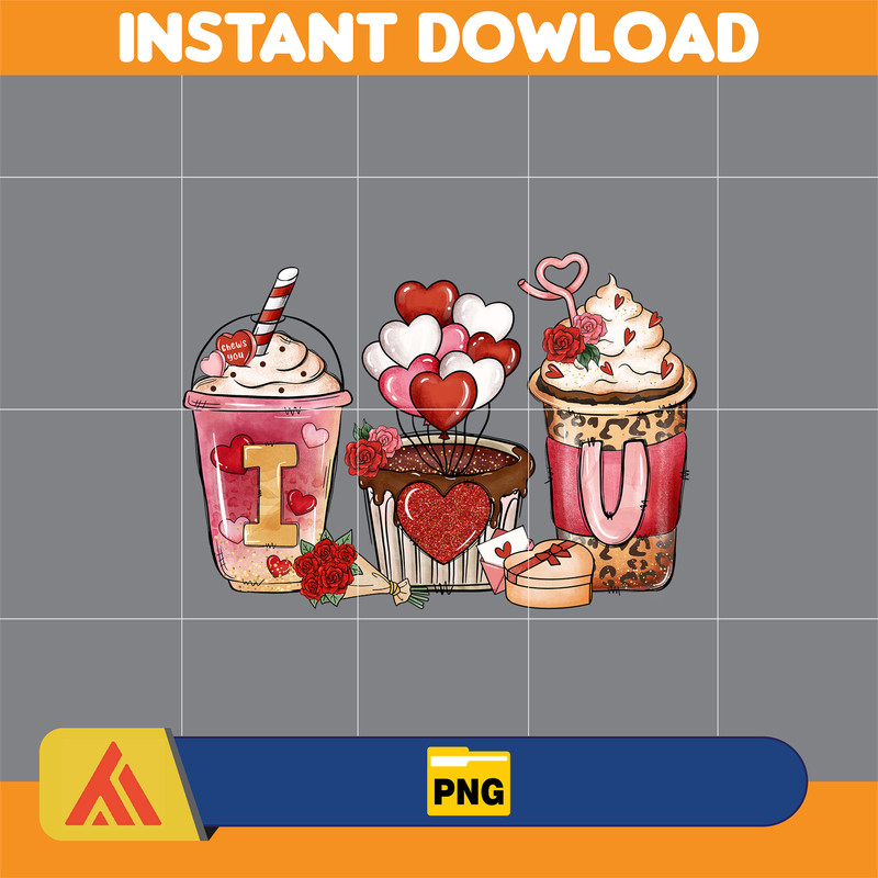 Valentine Coffee Png, Valentine Coffee Png, Valentine Drinks Png, Latte Drink Png, XOXO Png, Coffee Lover, Valentine Sublimation (3).jpg