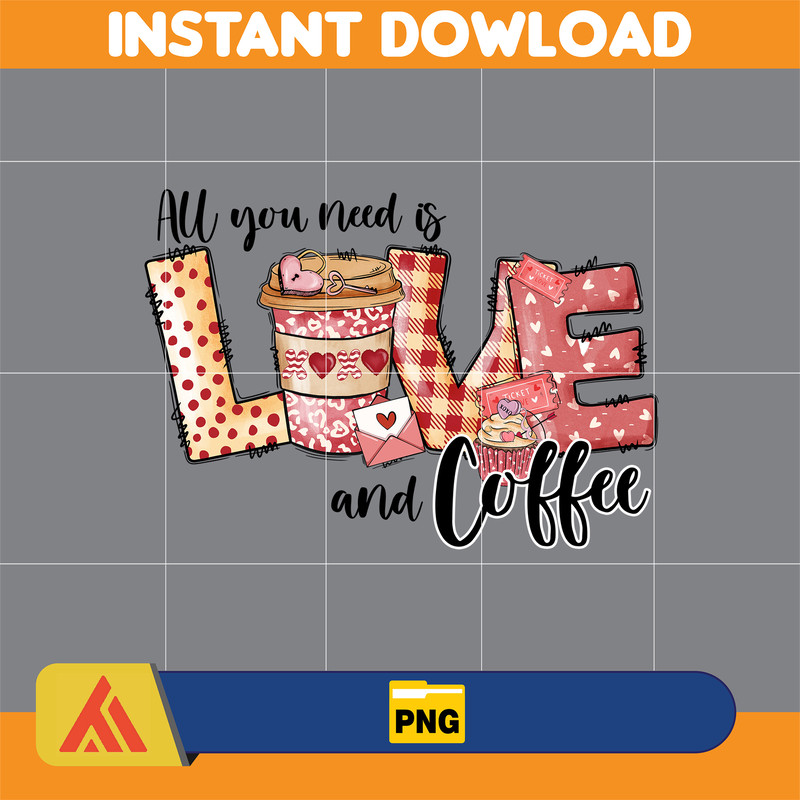 Valentine Coffee Png, Valentine Coffee Png, Valentine Drinks Png, Latte Drink Png, XOXO Png, Coffee Lover, Valentine Sublimation (7).jpg