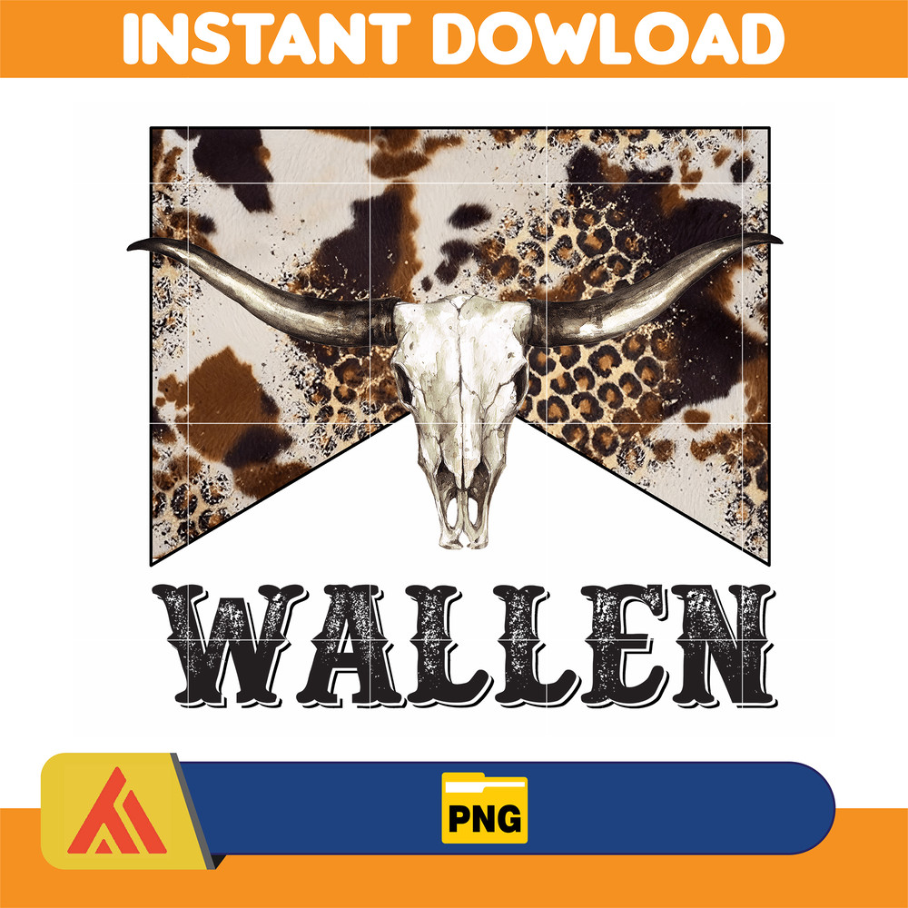 Country Western Png, Country Music Png, Retro Bull Skull Png, Wallen Bull Skull Png, Cowboy Design, Png Files High Quality (17).jpg