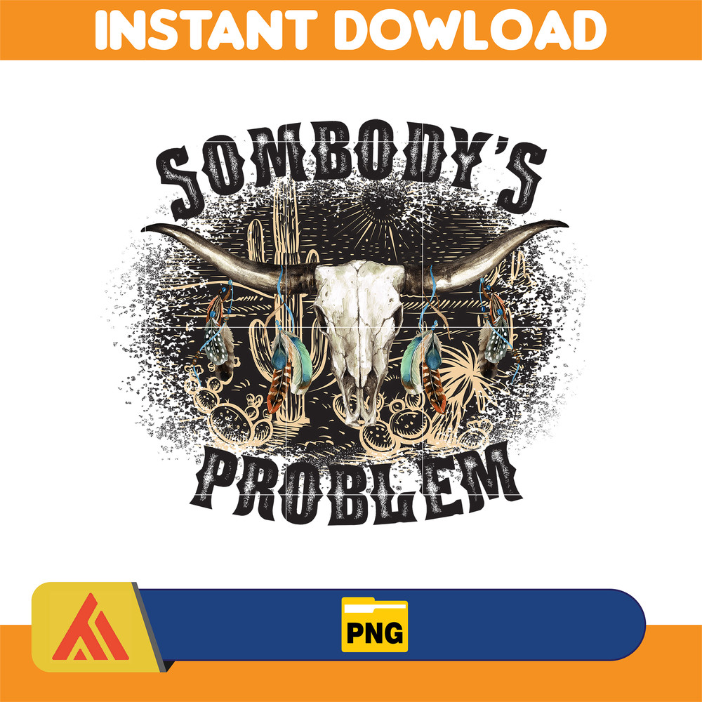 Country Western Png, Country Music Png, Retro Bull Skull Png, Wallen Bull Skull Png, Cowboy Design, Png Files High Quality (24).jpg