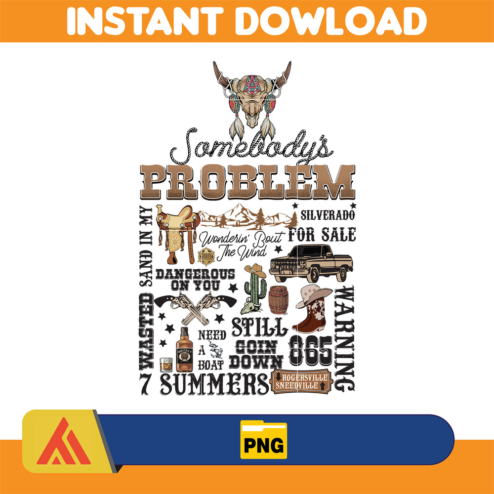 Country Western Png, Country Music Png, Retro Bull Skull Png, Wallen Bull Skull Png, Cowboy Design, Png Files High Quality (3).jpg