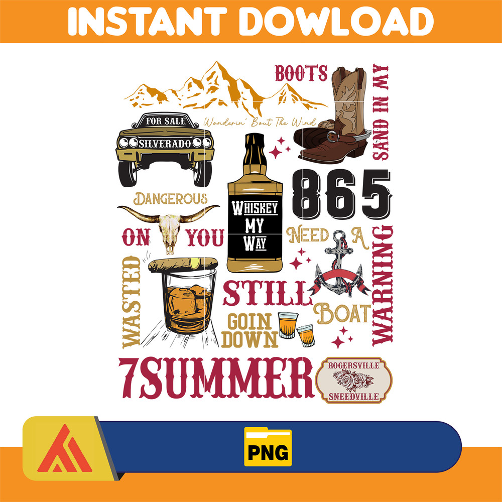 Country Western Png, Country Music Png, Retro Bull Skull Png, Wallen Bull Skull Png, Cowboy Design, Png Files High Quality (5).jpg