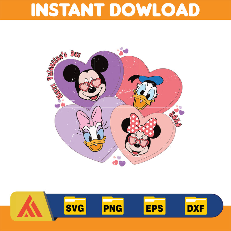 Designs Cartoon Valentine Svg, Be My Valentine Svg, Mouse And Friend Character Movie Svg (12).jpg