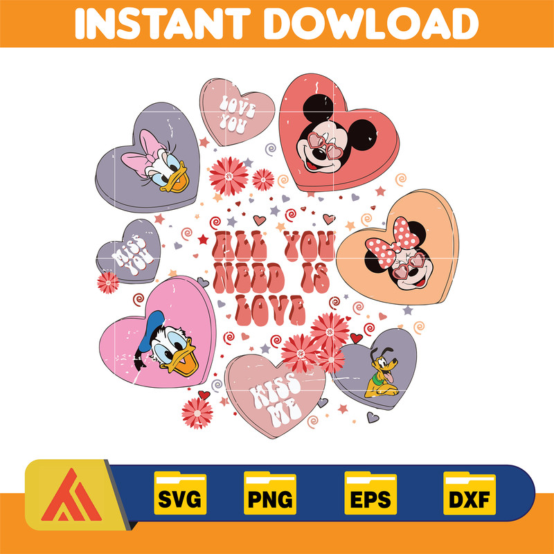 Designs Cartoon Valentine Svg, Be My Valentine Svg, Mouse And Friend Character Movie Svg (19).jpg