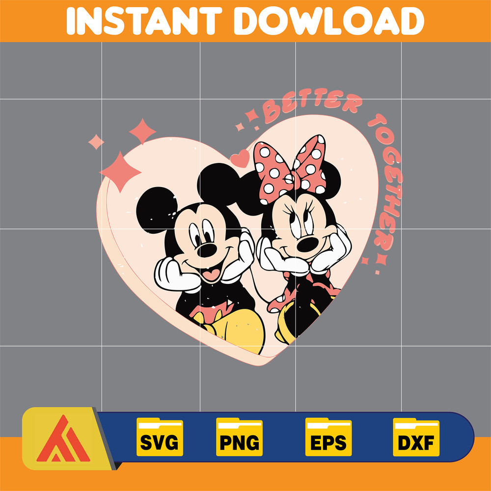Designs Cartoon Valentine Svg, Be My Valentine Svg, Mouse And Friend Character Movie Svg (24).jpg