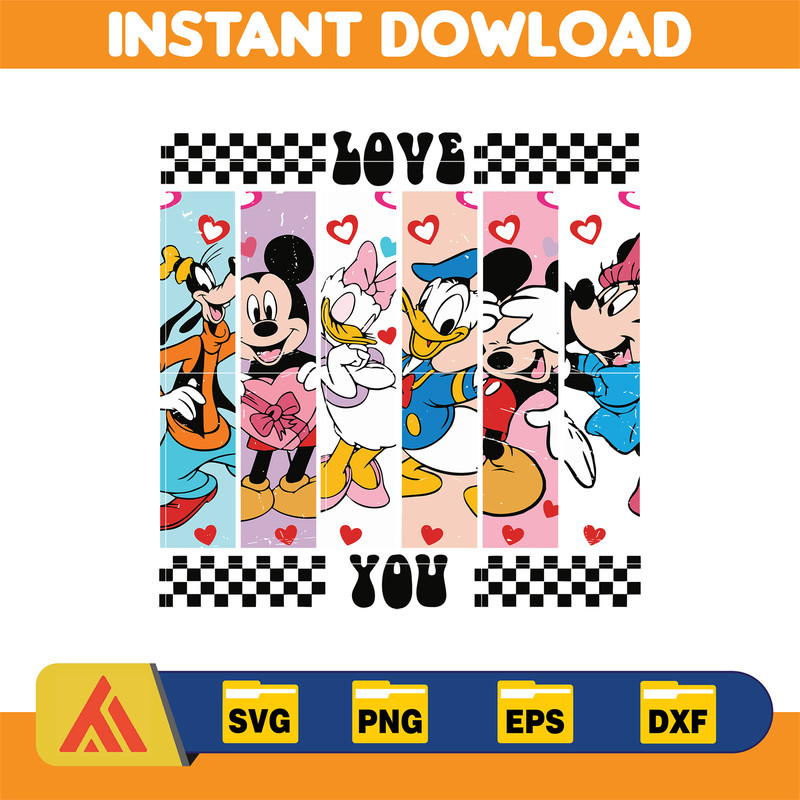 Designs Cartoon Valentine Svg, Be My Valentine Svg, Mouse And Friend Character Movie Svg (27).jpg