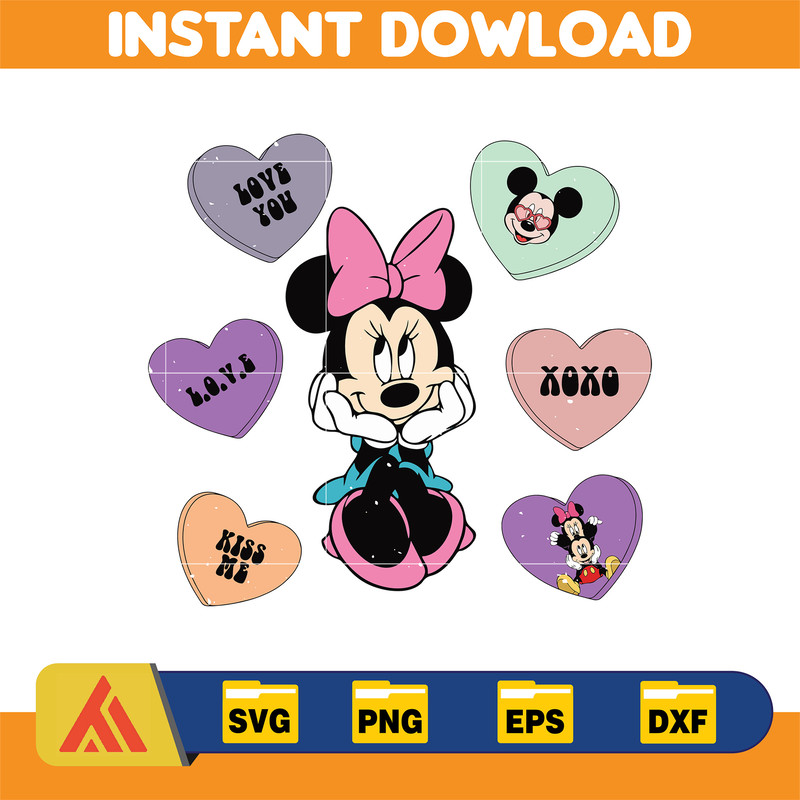 Designs Cartoon Valentine Svg, Be My Valentine Svg, Mouse And Friend Character Movie Svg (28).jpg
